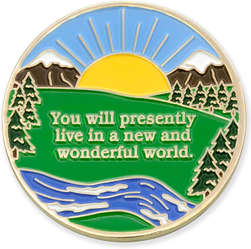 Sobriety Mint 28 Year Winding River Gold Plated AA Recovery Medallion/Chip/Token - Image 2